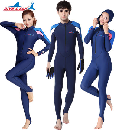 男女情侣潜水服连体防晒服水母衣浮潜服 带胸垫带帽子长袖游泳衣在类目 户外/登山/野营/旅行用品, 户外服装, 潜水服中 - 来自Buy2taobao.com提供专业的淘宝代购服务