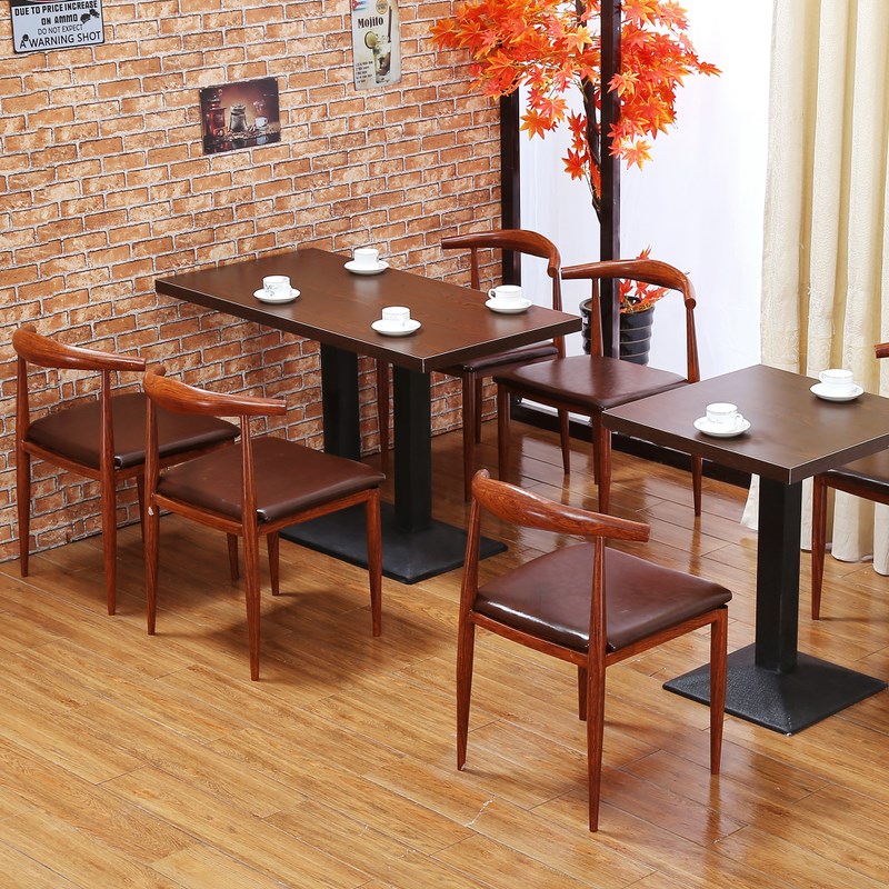 铁艺牛角椅子仿实木咖啡主题西餐厅火锅小吃饭店奶茶快餐桌椅组合|ruв категории жилой мебели, Таблица класса, обеденный стол - от Buy2taobao.com для оказания профессиональной услуги покупки агента Taobao