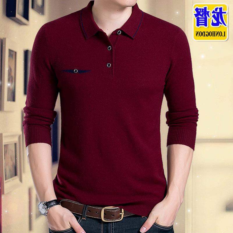 高档正品牌羊毛衫男薄款打底衫爸爸装长袖t恤男翻领纯色毛衣中老|msdalam kategori Pakaian Lelaki, baju sejuk/sweater - dari Buy2taobao.com untuk memberikan perkhidmatan ejen Taobao profesional membeli