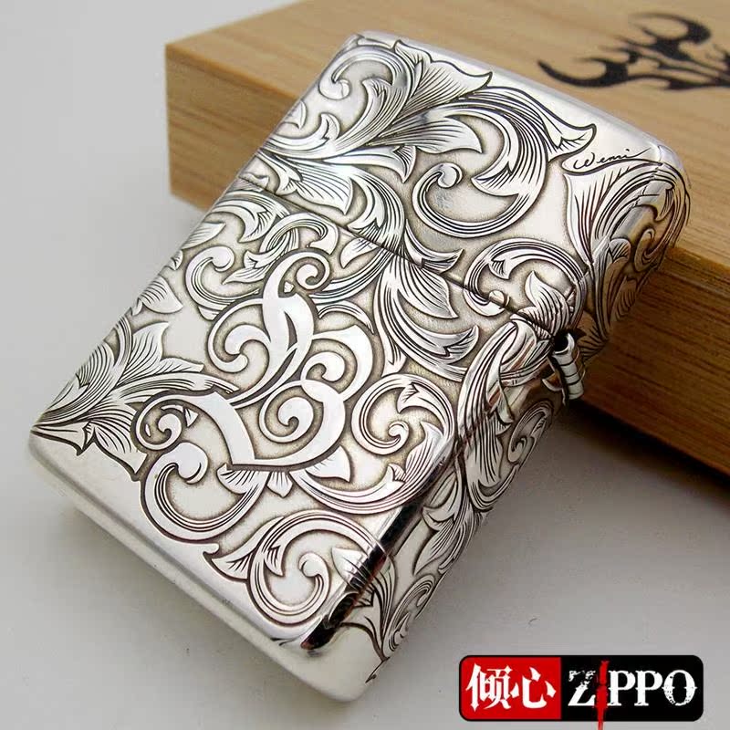 zippo正版芝宝煤油打火机纯银加厚版精雕定制刻字富贵爱心唐草花在类目 ZIPPO/瑞士军刀/眼镜, 品牌打火机及配件, ZIPPO/芝宝中 - 来自Buy2taobao.com提供专业的淘宝代购服务