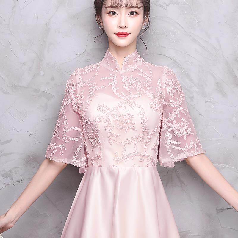 敬酒服新娘秋冬季2018结婚新款回门服粉色伴娘礼服裙子女订婚衣服在类目 女装/女士精品, 婚纱/旗袍/礼服, 礼服/晚装中 - 来自Buy2taobao.com提供专业的淘宝代购服务