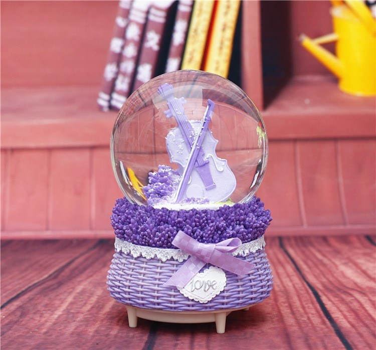 girl Purple Dream Lavender Snow crystal ball Octave Music box decorate Decoration originality children giftin the Home accessories , Decorative items , Music Box category - from Buy2taobao.com to provide professional Taobao agent buy service