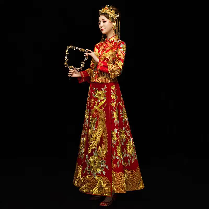 Xiu clothing 2019 new pattern Chinese style full dress Wedding dress bride pregnant woman marry Toast clothing Wedding dress Large Chugein the Women's clothing/Boutique , Wedding/Cheongsam/Formal dress , Cheongsam category - from Buy2taobao.com to provide professional Taobao agent buy service