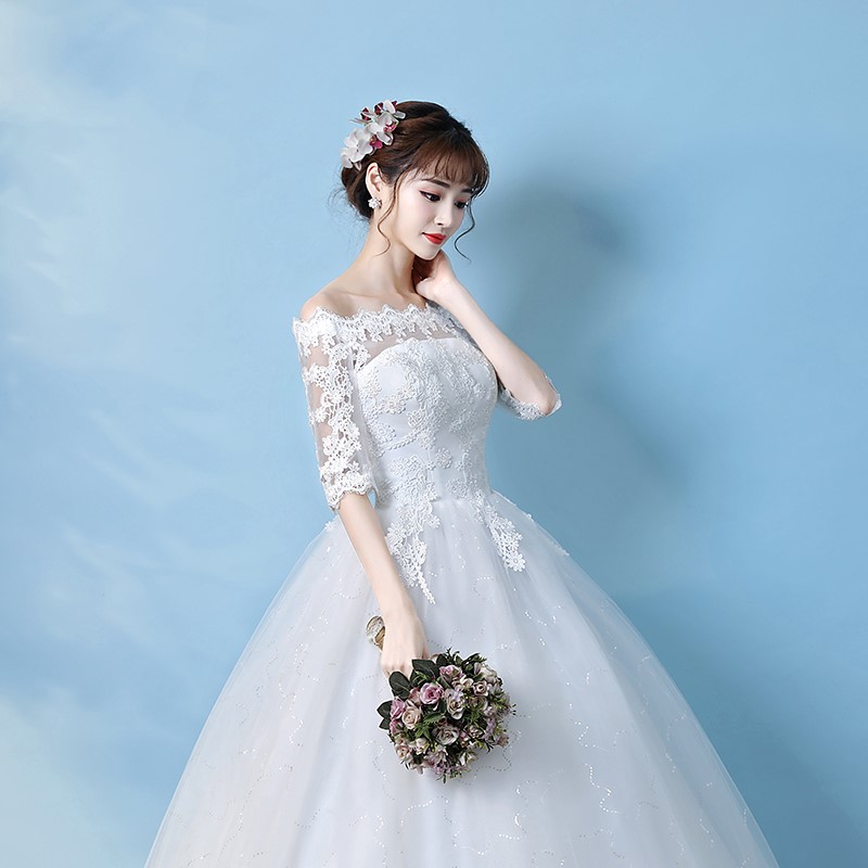 婚纱礼服2018披肩一字肩大单新款韩式大码肩梦幻长拖尾婚纱蓬蓬裙|msdalam kategori Butik wanita / wanita, perkahwinan/Cheongsam/pakaian, perkahwinan - dari Buy2taobao.com untuk memberikan perkhidmatan ejen Taobao profesional membeli