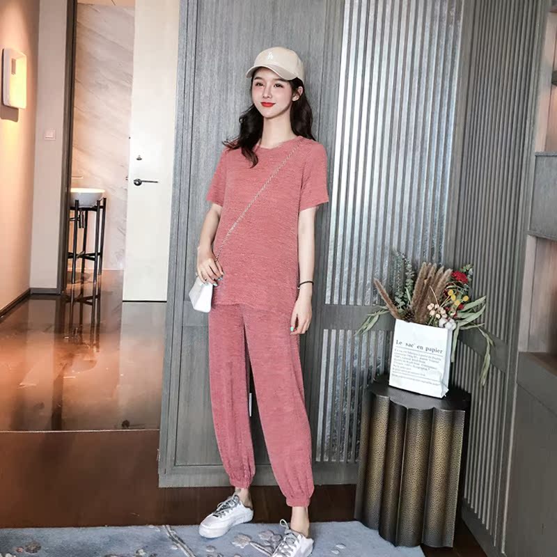 2019 Summer wear new pattern maternity dress Fashionable suit Korean Edition Easy Short sleeved summer Casual pants go out Two piece setin the Maternity/Maternal supplies/Nutrition , Maternity , Set category - from Buy2taobao.com to provide professional Taobao agent buy service