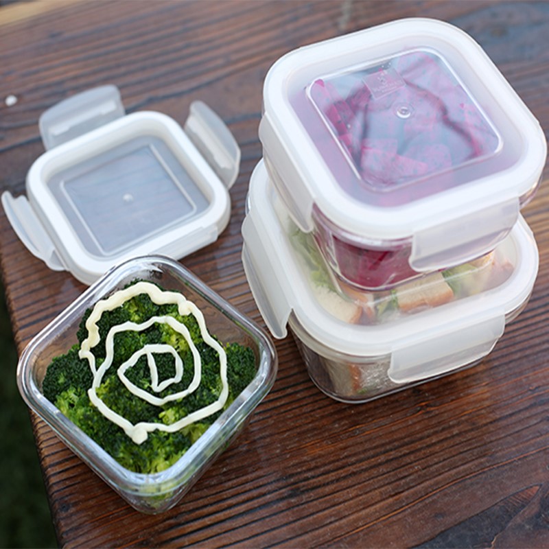 透明保鲜盒钢化玻璃饭盒微波炉韩式家用密封便当餐盒带盖小号便携|ruв категории посуда, сохранение контейнер/сохранение продовольственный, сохранение коробка - от Buy2taobao.com для оказания профессиональной услуги покупки агента Taobao