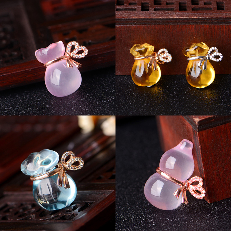 Natural Rose Quartz Purse Citrine Purse amethyst Blessing bag Pendant Female models Pink Crystal Purse Necklace jewelryin the Accessories/Fashion Jewelry, Pendant/Pendant category - from Buy2taobao.com to provide professional Taobao agent buy service