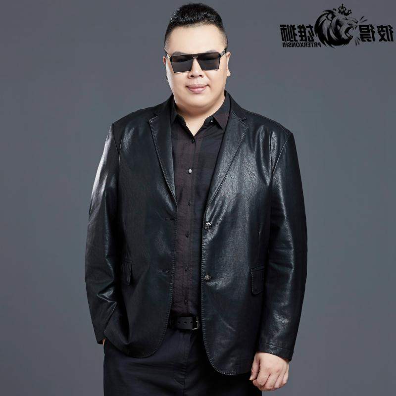 高档热卖中老年皮衣男胖子西装加肥加大码皮衣男外套秋冬宽松肥佬在类目 男装, 皮衣中 - 来自Buy2taobao.com提供专业的淘宝代购服务