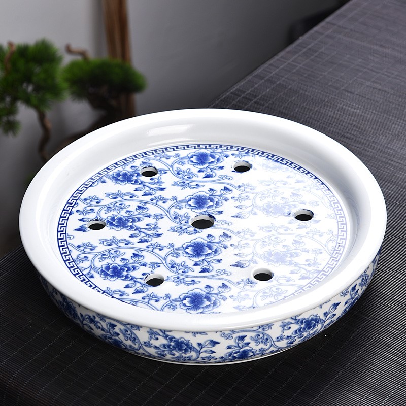 tea tray Tray household Storage Embedded system ceramics circular Simplicity Blue and white porcelain Kungfu Online tea set Tea Service Chahai Saucerin the Tableware , Tea set , Tea tray category - from Buy2taobao.com to provide professional Taobao agent buy service