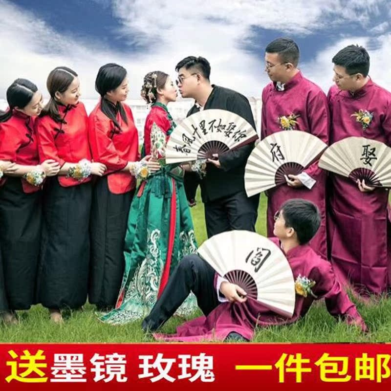 伴郎服衣服兄弟装春季创意服装结婚马褂青年2019团姐妹中国风婚庆|ruв категории Женская одежда, костюм/национальная одежда/театр костюм, национальная одежда/этап погрузки - от Buy2taobao.com для оказания профессиональной услуги покупки агента Taobao