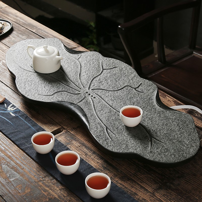 乌金石茶盘小茶海客厅石头天然石材小号整块大号荷叶茶台家用简约|msdalam kategori pinggan mangkuk, set teh, dulang teh - dari Buy2taobao.com untuk memberikan perkhidmatan ejen Taobao profesional membeli