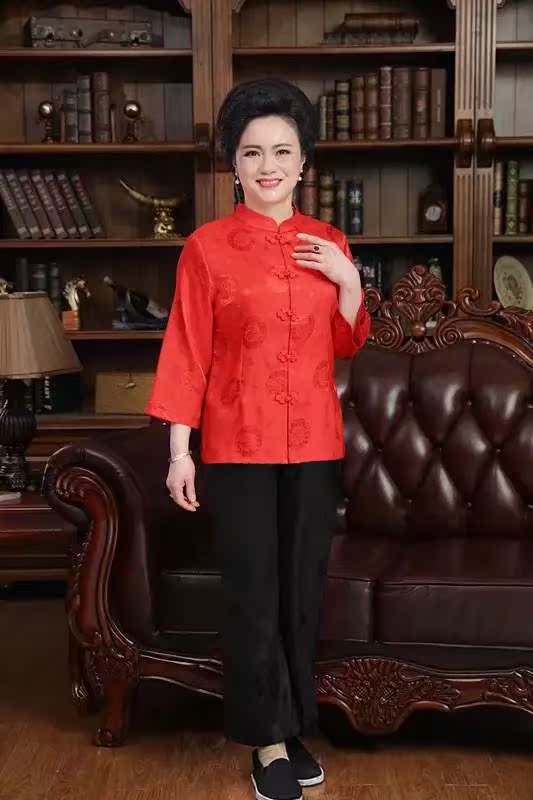 新款中老年唐装男女夏装薄款长袖套装老人过寿生日爷爷奶奶情侣爸在类目 男装, 民族服装中 - 来自Buy2taobao.com提供专业的淘宝代购服务