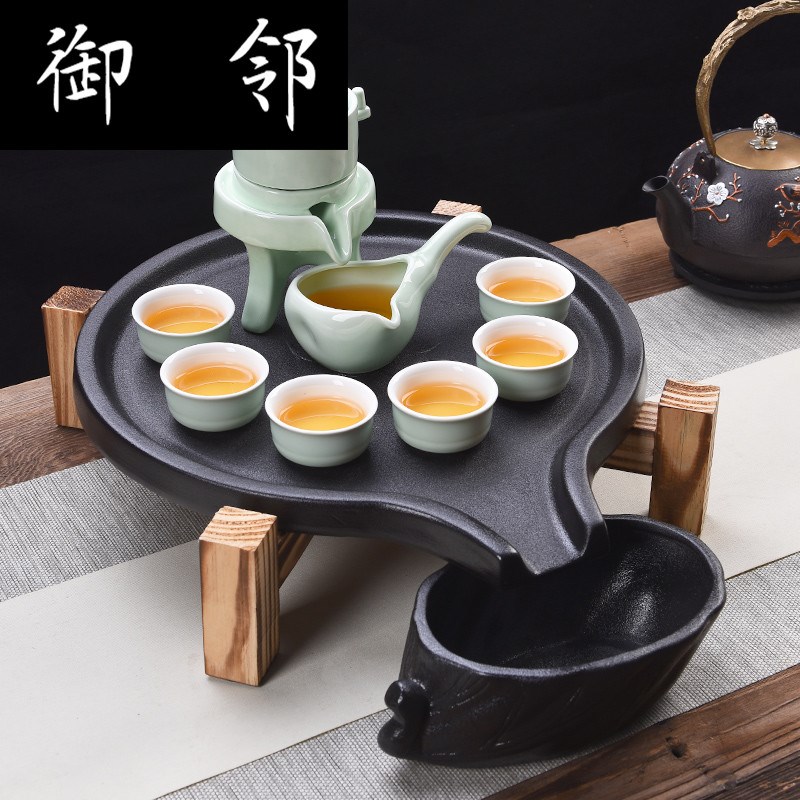 石磨茶盘家用陶瓷功夫茶具茶道零配干泡圆形托盘简约储水茶台|ruв категории посуда, чайный сервиз, чайный поднос - от Buy2taobao.com для оказания профессиональной услуги покупки агента Taobao