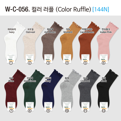 韩国袜子女中筒袜ins潮可爱日系木耳边秋季女袜黑色纯棉松口短袜