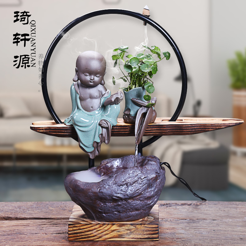 家居工艺小型客厅鱼缸流水电视柜创意摆件陶瓷喷泉景观桌面加湿器|ruв категории Украшения,ювелирные изделия, украшения - от Buy2taobao.com для оказания профессиональной услуги покупки агента Taobao