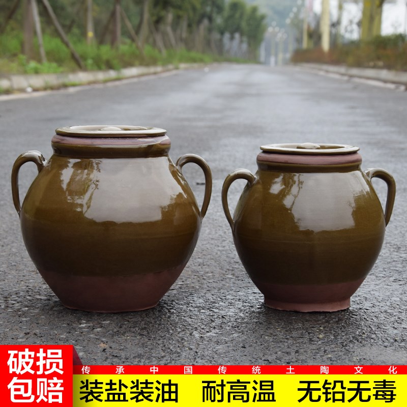 厨房耐高温陶瓷土盐罐放装猪油罐老式家用油壶带盖油桶中式调料罐在类目 厨房/烹饪用具, 厨用小工具/厨房储物, 储物瓶罐/厨房储物器皿, 调味瓶罐中 - 来自Buy2taobao.com提供专业的淘宝代购服务