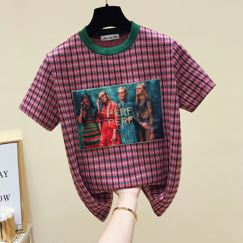 2019 summer new pattern Korean Fan College wind The red personality Short sleeved student jacket Base coatin the Women's clothing/Boutique , T-shirt category - from Buy2taobao.com to provide professional Taobao agent buy service