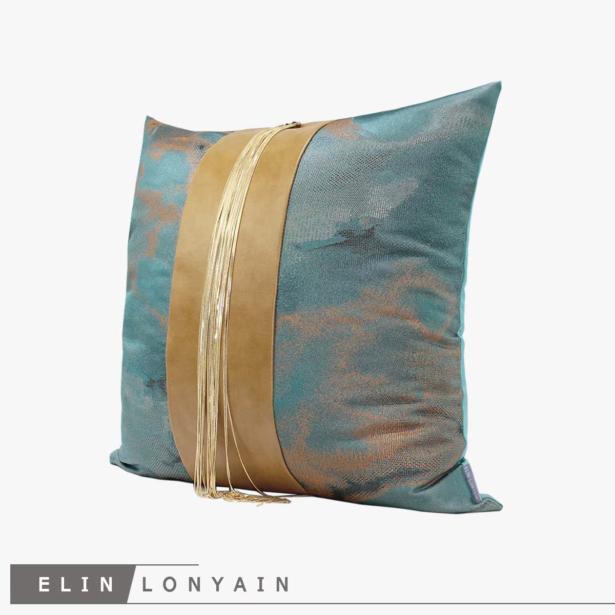 Green Lake Abstract pattern Metal tassels Cushion Pillows Open Houses Sales villa New Chinese style Light extravagance Square pillowin the Home Fabric , Pillow/Pillow category - from Buy2taobao.com to provide professional Taobao agent buy service