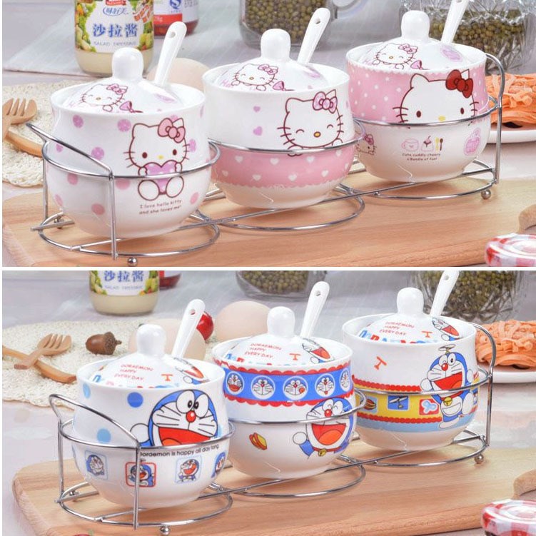 hellokitty厨房用具小百货陶瓷油盐调味罐调料盒套装创意家居用品|ruв категории кухня/посуда, кухонный Гаджет/кухня хранения, тарного хранения/кухня хранения посуды, приправы бутылки - от Buy2taobao.com для оказания профессиональной услуги покупки агента Taobao