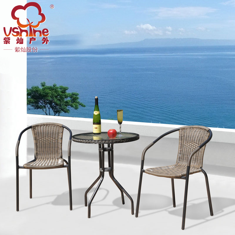 Purple Can Wicker chair Three-piece Suite Tables and chairs combination Simplicity Casual wicker chair Watermark Glass tea table combination courtyard combinationin the Residential furniture , Outdoor/Patio furniture , Chairs Kit category - from Buy2taobao.com to provide professional Taobao agent buy service