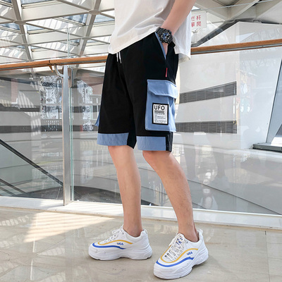 夏季工装裤男多口袋休闲短裤国潮ins五分裤宽松立体袋潮牌港风裤