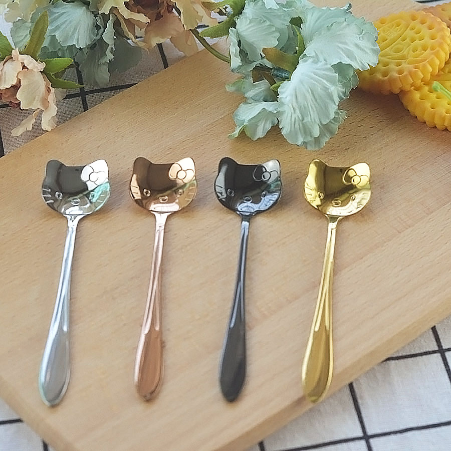 American porcelain family KT originality Stainless steel spoon cherry blossoms Bellflower Calliopsis dessert Coffee spoonin the Tableware , Coffee , Coffee spoon category - from Buy2taobao.com to provide professional Taobao agent buy service