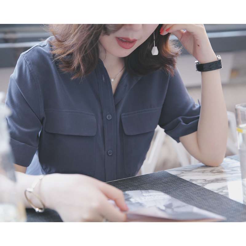 Zhaokuankuan Salt in wardrobe commute pocket shirt Sand Real silk shirt grace jacketin the Women's clothing/Boutique , Shirt category - from Buy2taobao.com to provide professional Taobao agent buy service