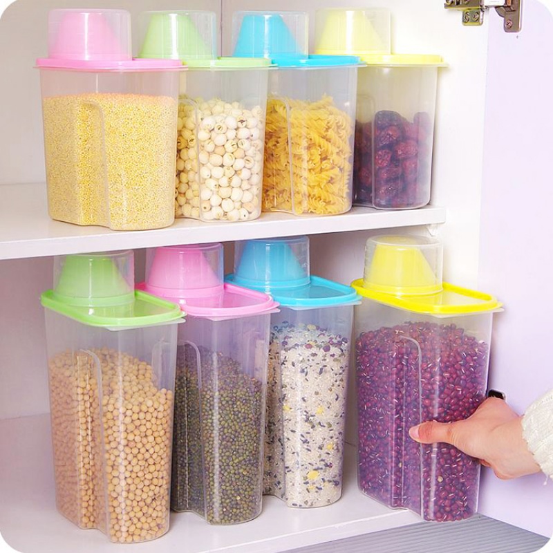 4 installed 2.5L Coarse Cereals Super large Plastic Canister Storage Food Crisper Storage Rice barrelin the Home accessories , Decorative items , Storage tank category - from Buy2taobao.com to provide professional Taobao agent buy service