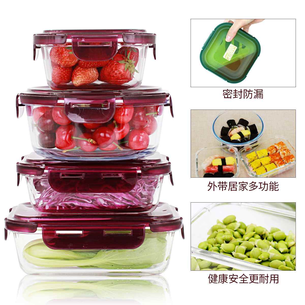 Glass Lunch box Microwave Oven Dedicated Fresh keeping Separated household Easy student With cover Korea Bowl Set of partsin the Tableware , Fresh container/Fresh Containers , Crisper category - from Buy2taobao.com to provide professional Taobao agent buy service