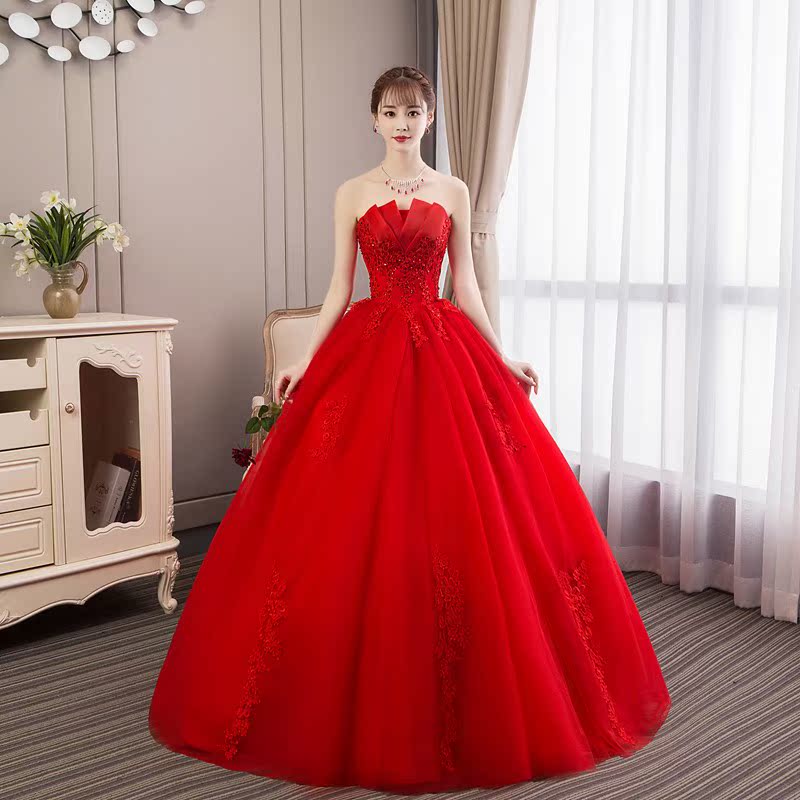 Wedding dress 2018 new pattern gules Wedding dress bride princess Dream Bud undergarment covering the chest and abdomen Summer and fall Long tailin the Women's clothing/Boutique , Wedding/Cheongsam/Formal dress , Wedding category - from Buy2taobao.com to provide professional Taobao agent buy service
