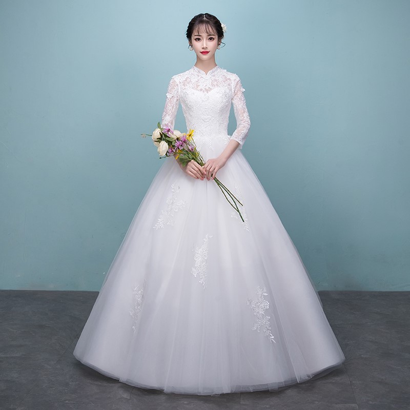 婚紗2019新款赫簡約壹字肩拖尾公主顯瘦新娘女結婚紗輕森系在類目 女裝/女士精品, 婚紗/旗袍/禮服, 婚紗中 - 來自Buy2taobao.com提供專業的淘寶代購服務