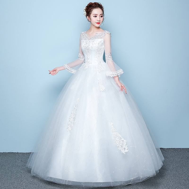 婚纱新款2019新娘结婚长袖修身显瘦韩版大码森系齐地婚纱春夏在类目 女装/女士精品, 婚纱/旗袍/礼服, 婚纱中 - 来自Buy2taobao.com提供专业的淘宝代购服务