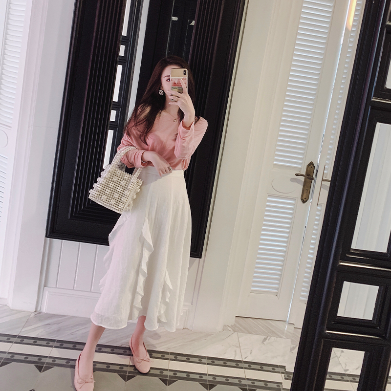 徐琳mini 白色半身裙女2019新款高腰中长款适合胯大腿粗a字裙子夏在类目 女装/女士精品, 半身裙中 - 来自Buy2taobao.com提供专业的淘宝代购服务