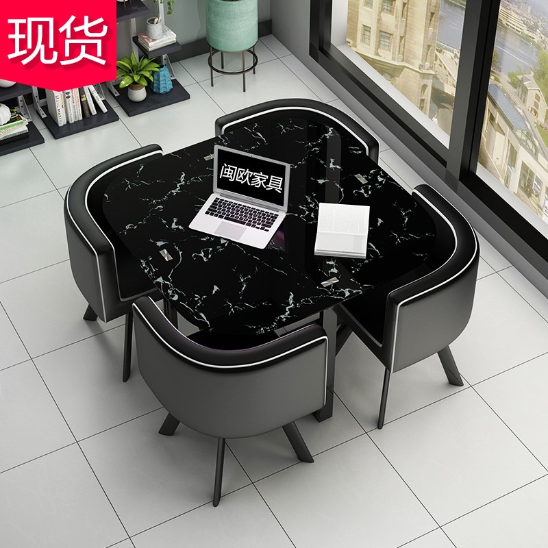 洽谈桌椅一桌四椅接待桌椅组合 钢化玻璃会客桌小餐桌奶茶店方桌在类目 住宅家具, 桌类, 餐桌中 - 来自Buy2taobao.com提供专业的淘宝代购服务