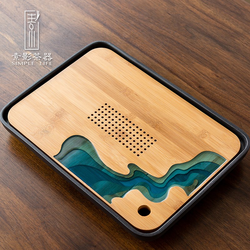 素影 小茶盘碳化简约两人家用现代简易树脂托盘四方储水干泡茶具在类目 餐饮具, 茶具, 茶盘中 - 来自Buy2taobao.com提供专业的淘宝代购服务