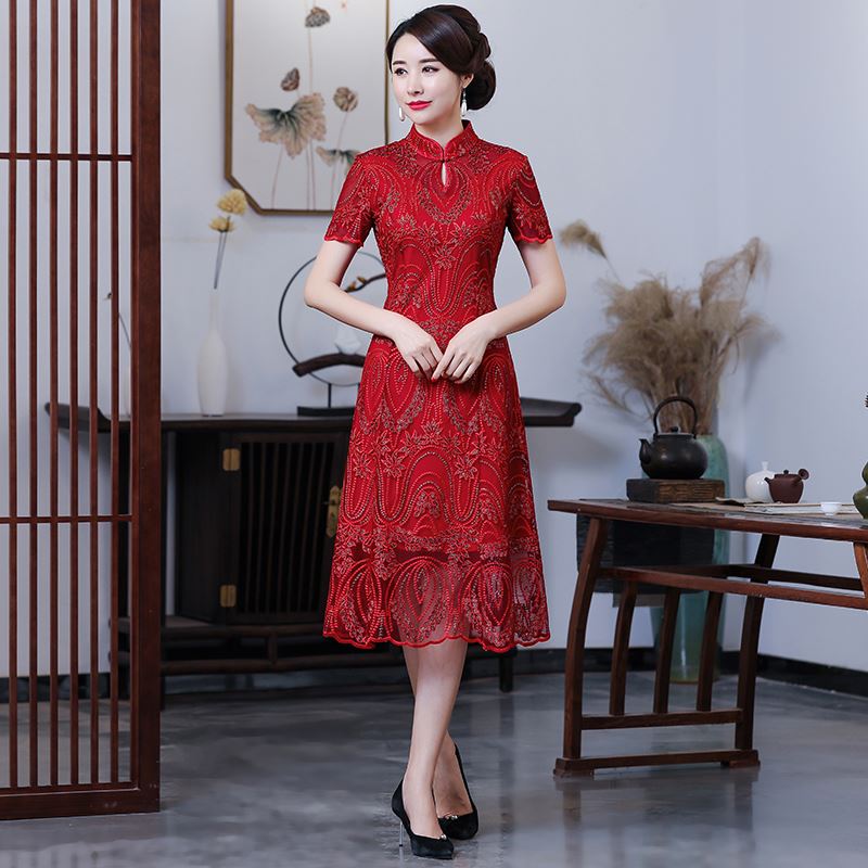 高档绣品喜婆婆旗袍连衣裙2019夏季新款改良优雅修身宴会妈妈旗袍|ruв категории Женская одежда, Cвадебные платья, ципао - от Buy2taobao.com для оказания профессиональной услуги покупки агента Taobao