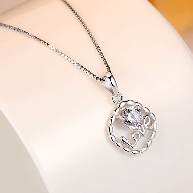 quality goods S925 Silver Necklace Bone woman Only love Lifetime Pendant Box chain Platinum Pendant Japan and South Korea Silver Accessoriesin the Accessories/Fashion Jewelry, Pendant/Pendant category - from Buy2taobao.com to provide professional Taobao agent buy service