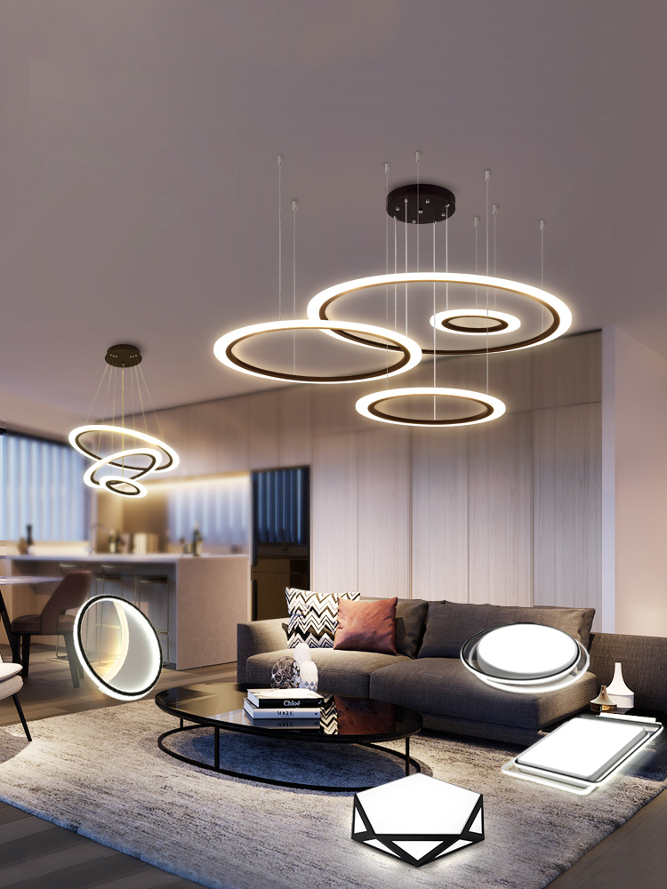 客厅吊灯 简约后现代大气家用LED北欧大厅全屋灯具套餐三室两厅|msdalam kategori keluarga memasang ibu, Lampu & Lighting Fixtures, siling - dari Buy2taobao.com untuk memberikan perkhidmatan ejen Taobao profesional membeli