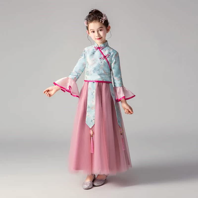 2019春新款儿童礼服女童古装中国风改良旗袍古筝演出服套装连衣裙|ruв категории Детская одежда, детей ципао/костюм/национальная одежда, ципао - от Buy2taobao.com для оказания профессиональной услуги покупки агента Taobao