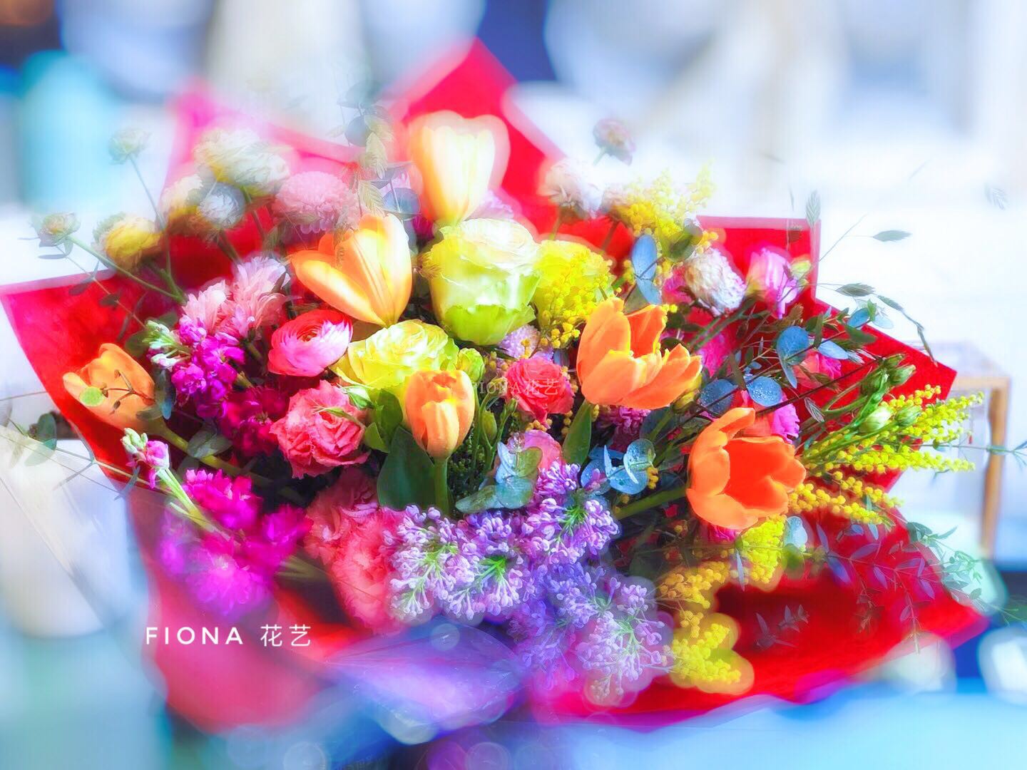FIONA花艺天津同城 包邮精品紫色系进口荷兰丁香花郁金香混搭花束|ruв категории доставка цветов/цветок моделирования/растения садоводства, доставка цветов (город) - от Buy2taobao.com для оказания профессиональной услуги покупки агента Taobao