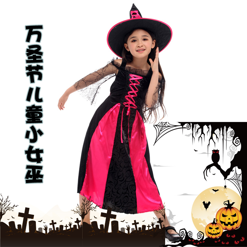 Halloween children girl cos Daughter Witch suit Makeup Dance show perform role Act clothesin the Play mode/Anime/Periphery/cos/Board games , Meet/Magic Supplies , Gathering tools/Decoration , Apparel category - from Buy2taobao.com to provide professional Taobao agent buy service