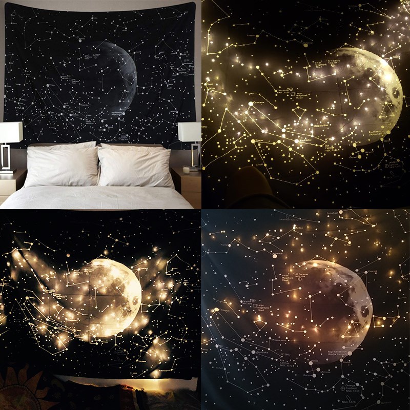 手直播背景牆壁布 網紅星空系 ins挂布北歐休閑沙發布宇宙黑色星在類目 居家布藝, 掛毯/壁毯中 - 來自Buy2taobao.com提供專業的淘寶代購服務