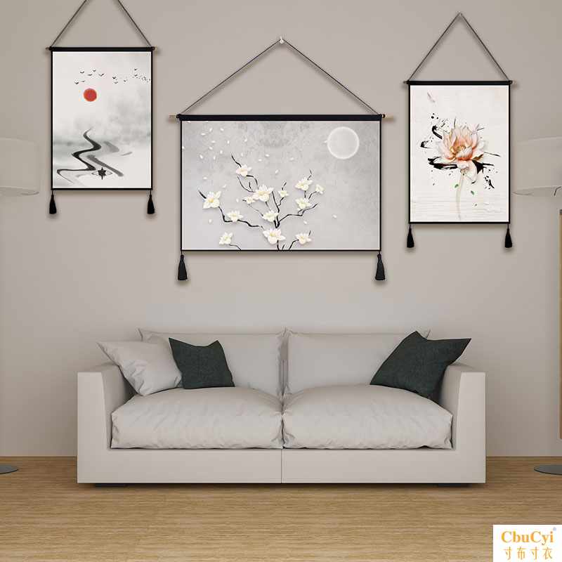 中式简约挂画电视机沙发背景墙壁挂毯中国风客厅装饰布艺棉麻壁毯在类目 居家布艺, 挂毯/壁毯中 - 来自Buy2taobao.com提供专业的淘宝代购服务
