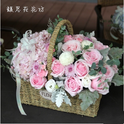 泉州晋江厦门粉绣球粉玫瑰乒乓菊混搭手提花篮礼物石狮同城配送|ruв категории доставка цветов/цветок моделирования/растения садоводства, доставка цветов (город) - от Buy2taobao.com для оказания профессиональной услуги покупки агента Taobao