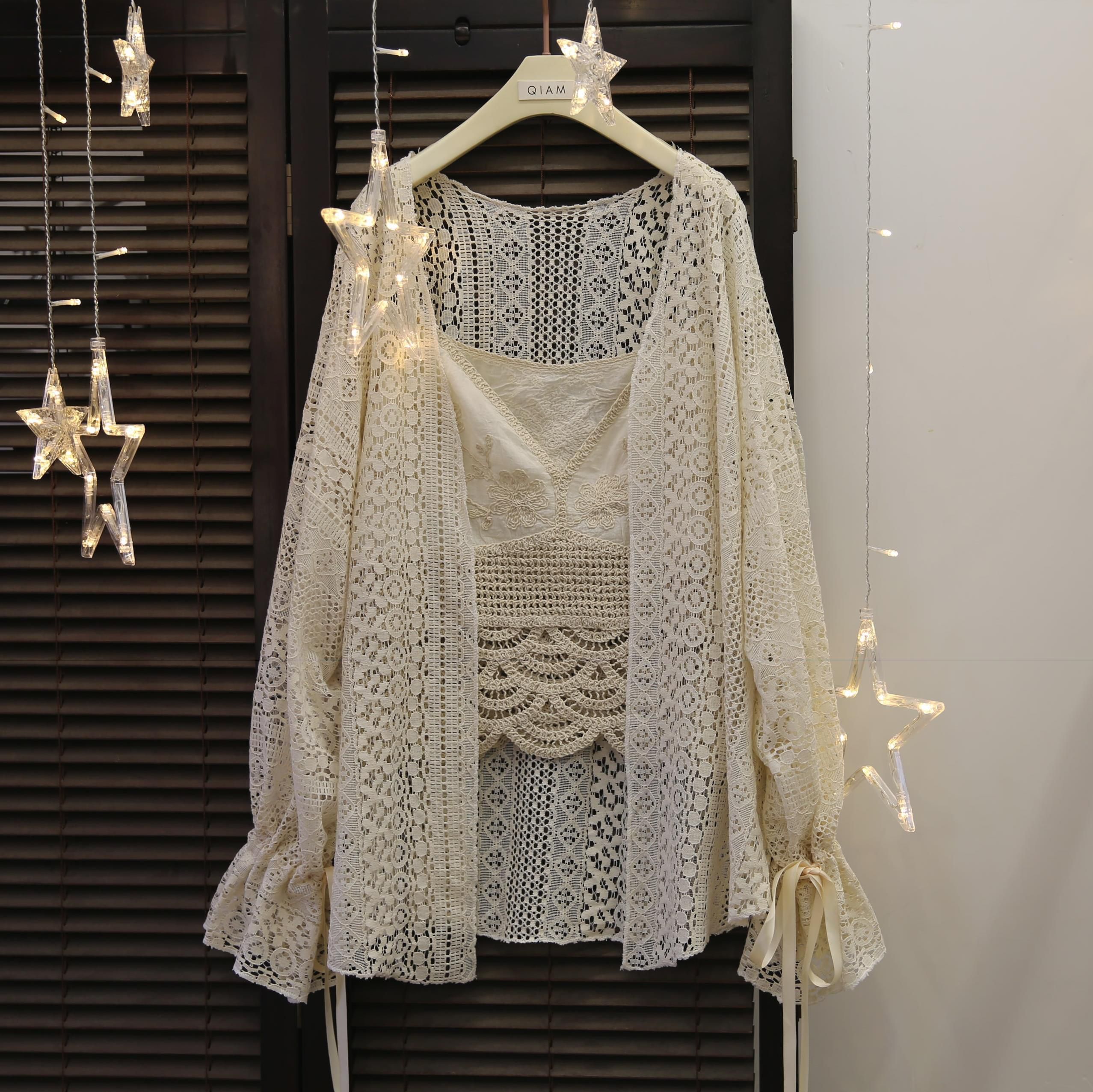 Spring and summer new pattern Women's wear solar system Soft sister Lace Easy bishop sleeve Long sleeve Mid length version Sunscreen Thin section Chiffon shirtin the Women's clothing/Boutique , Lace shirt/Chiffon shirt category - from Buy2taobao.com to provide professional Taobao agent buy service