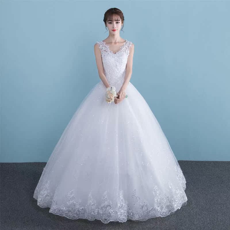 婚纱礼服2019新款春夏季新娘结婚双肩V领齐地孕妇中袖婚纱女在类目 女装/女士精品, 婚纱/旗袍/礼服, 婚纱中 - 来自Buy2taobao.com提供专业的淘宝代购服务