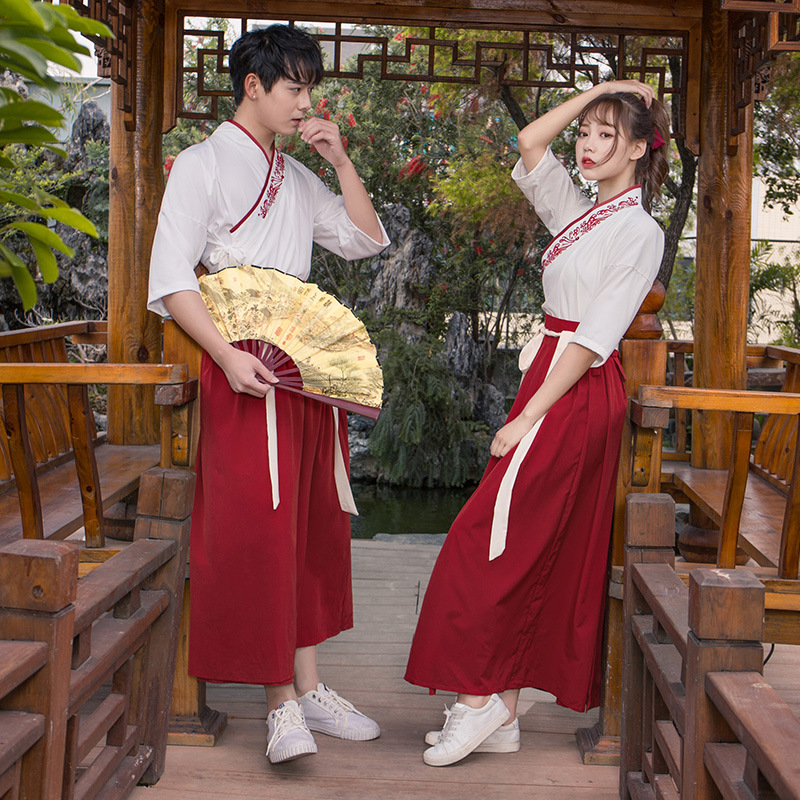 实拍表演服夏装改良汉服绣花襦裙 武侠风情侣装CP服团服套装 班服在类目 个性定制/设计服务/DIY, 服饰箱包定制, 服装定制, 汉服定制中 - 来自Buy2taobao.com提供专业的淘宝代购服务