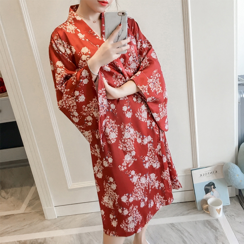 歌瑞尔官方旗舰店日系韩版家居服女夏季睡衣女冰丝睡衣女樱花和服|msdalam kategori Pakaian Dalam/seluar dalam lelaki/tracksuit, baju tidur - dari Buy2taobao.com untuk memberikan perkhidmatan ejen Taobao profesional membeli