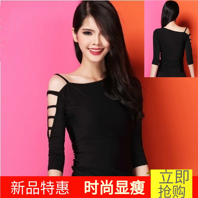 舞蹈服上衣新款交谊舞上衣女摩登国标舞衣成人拉丁舞服装上装黑色在类目 运动/瑜伽/健身/球迷用品, 舞蹈/健美操/体操, 拉丁舞, 拉丁舞上装中 - 来自Buy2taobao.com提供专业的淘宝代购服务