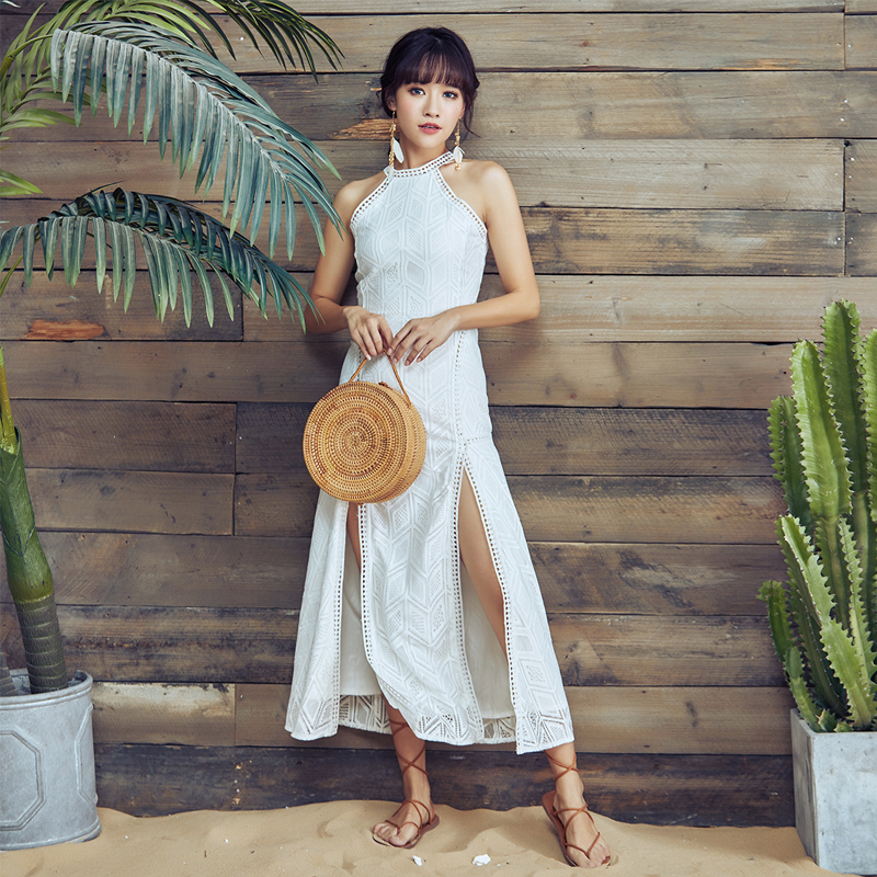 Di Yue Women's wear Nara Lace Dress Seaside on vacation Split ends longuette white sexy Retro Sandy beachin the Children/Baby/Family fitted , Other category - from Buy2taobao.com to provide professional Taobao agent buy service